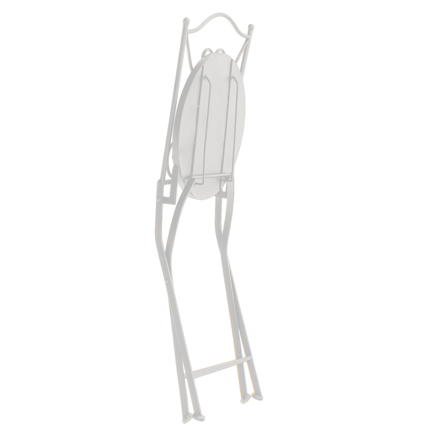 VESTIAMO CASA GIARDINO - Set giardino Bistrot tavolo rotondo 60 cm e 2 sedie in metallo Bianco e Top in ceramica Effetto Marmo Bianco